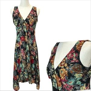 Vtg Y2K Babydoll Asymmetrical Dress M‎ Beaded Sequins Fairy Whimsigoth Cocktail